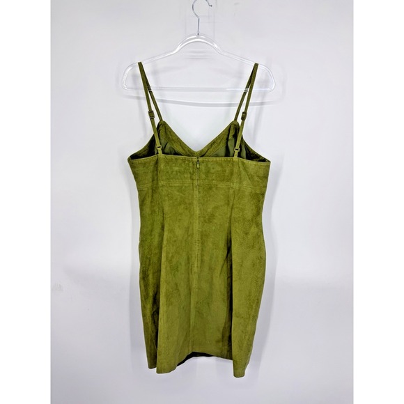 Vintage NWT $299 Newport News 100% Leather Suede Dress Size 8 Y2K 90s Funky - Picture 2 of 4